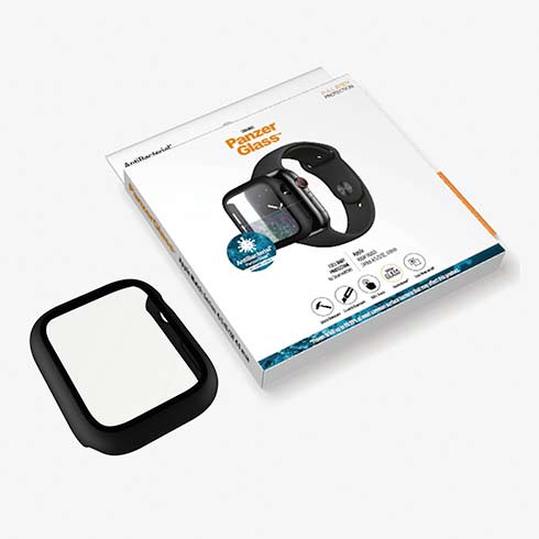 PanzerGlass ochranné sko Full Body AB pre Apple Watch 4/5/6/SE 44mm - Black Frame