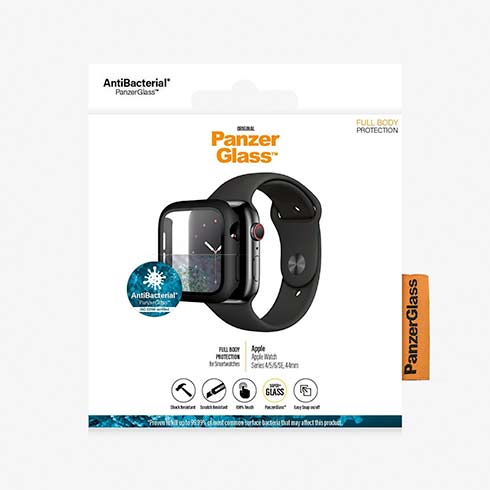 PanzerGlass ochranné sko Full Body AB pre Apple Watch 4/5/6/SE 44mm - Black Frame