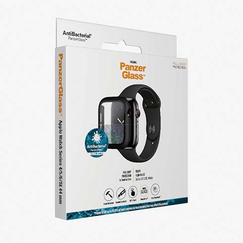 PanzerGlass ochranné sko Full Body AB pre Apple Watch 4/5/6/SE 44mm - Black Frame