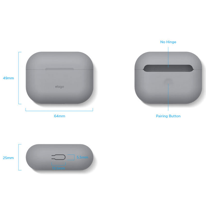Elago Airpods Pro Silicone Case - Medium Gray
