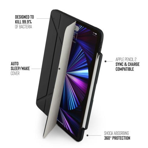 Pipetto pouzdro Origami Pencil Case pro iPad Pro 11" 2022-2018 - Black