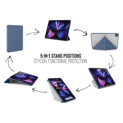 Pipetto pouzdro Origami TPU Case pro iPad Pro 11" 2022 - 2021 - Navy Blue