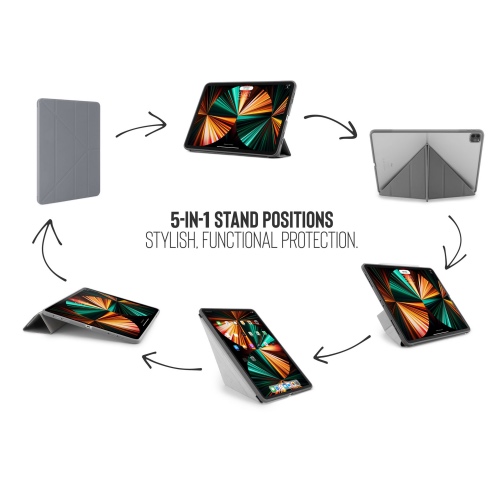 Pipetto pouzdro Origami TPU Case pro iPad Pro 11" 2022 - 2021 - Dark Grey