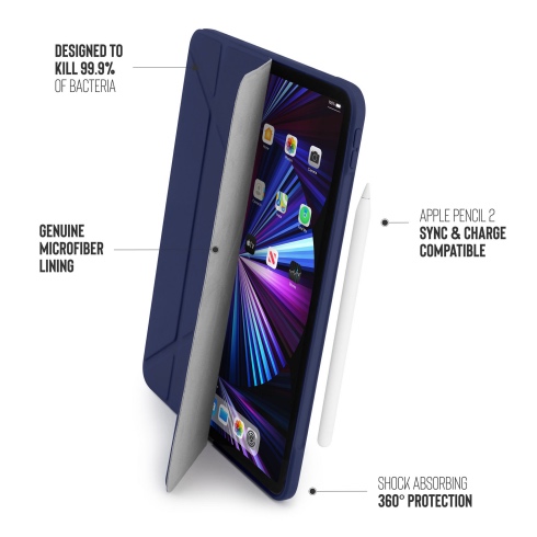 Pipetto pouzdro Origami TPU Case pro iPad Pro 11" 2022 - 2021 - Dark Blue