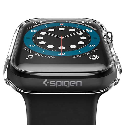 Spigen kryt Thin Fit pre Apple Watch 4/5/6/SE/SE 2 44mm - Crystal Clear
