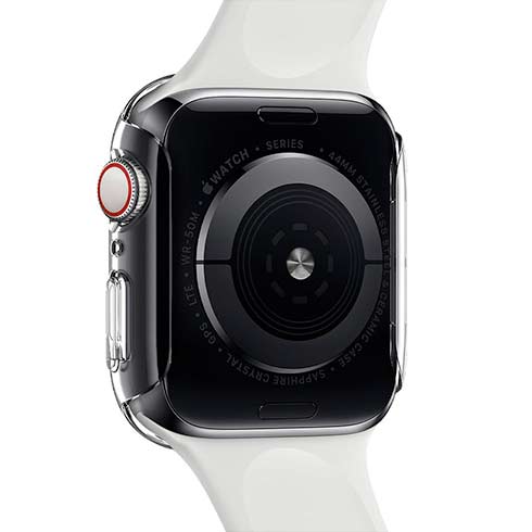 Spigen kryt Thin Fit pre Apple Watch 4/5/6/SE/SE 2 44mm - Crystal Clear