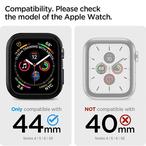 Spigen kryt Thin Fit pre Apple Watch 4/5/6/SE/SE 2 44mm - Crystal Clear