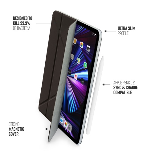 Pipetto pouzdro Origami Folio Case pro iPad Pro 12.9" 2022 - 2021 - Black