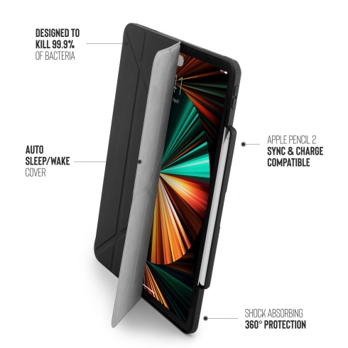 Pipetto pouzdro Origami Pencil Case pro iPad Pro 12.9" 2022 - 2021 - Black