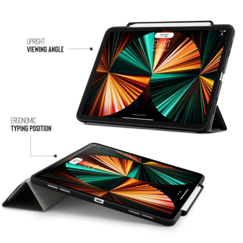 Pipetto pouzdro Origami Pencil Case pro iPad Pro 12.9" 2022 - 2021 - Black