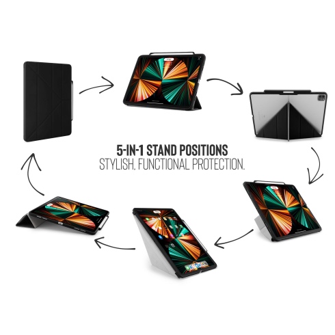 Pipetto pouzdro Origami Pencil Case pro iPad Pro 12.9" 2022 - 2021 - Black