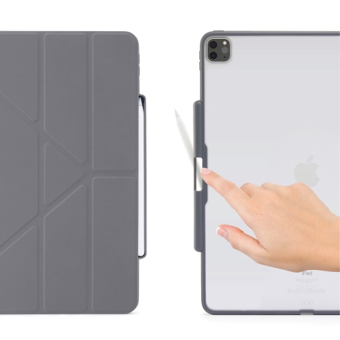 Pipetto pouzdro Origami Pencil Case pro iPad Pro 12.9" 2022 - 2021 - Dark Grey