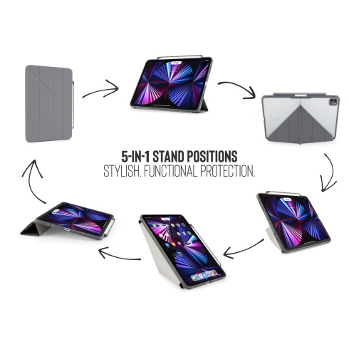 Pipetto pouzdro Origami Pencil Case pro iPad Pro 12.9" 2022 - 2021 - Dark Grey