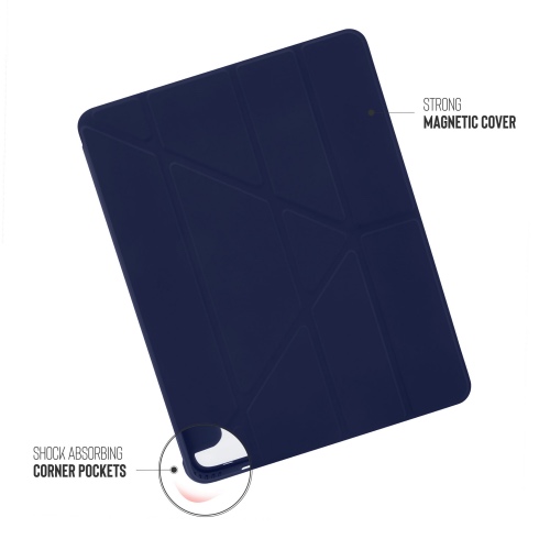 Pipetto pouzdro Origami TPU Case pro iPad Pro 12.9" 2022 - 2021 - Dark Blue