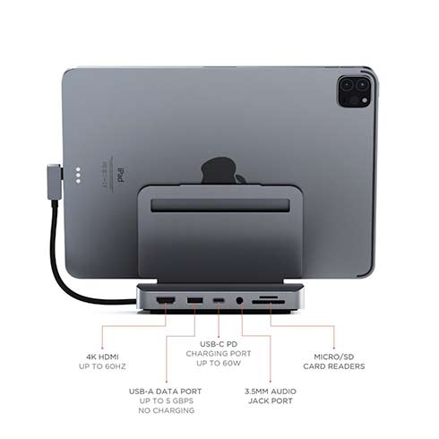 Satechi stojan Stand & Hub pre iPad Pro - Space Grey Aluminium