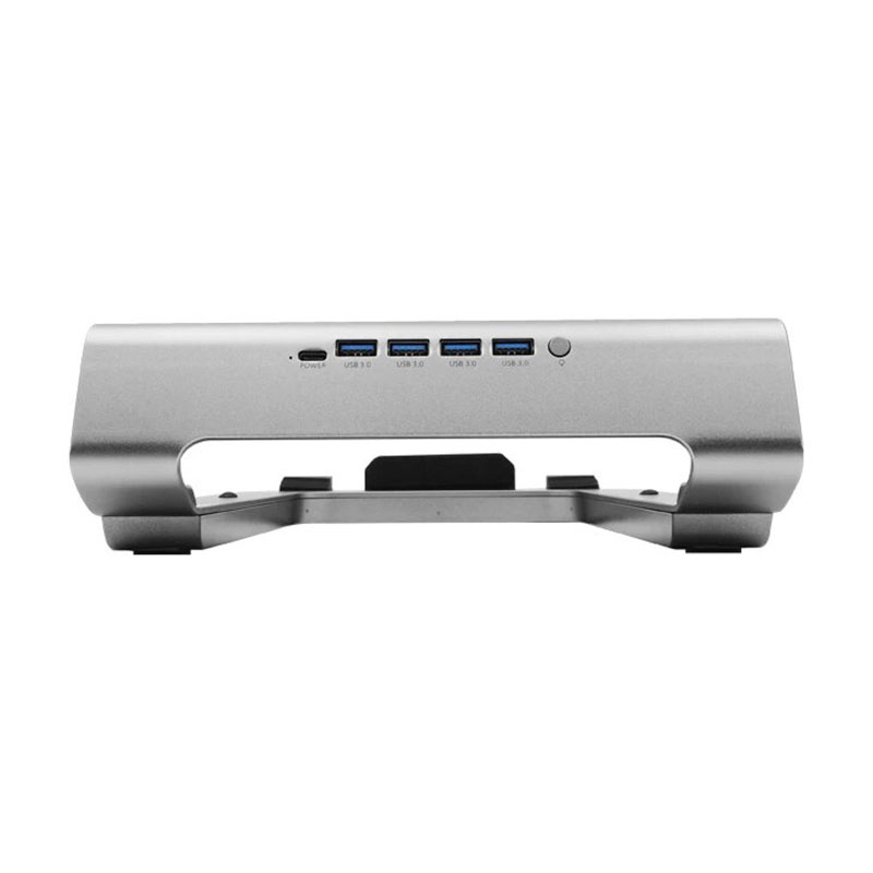 Macally stojan Laptop Riser with 4-Port USB 3.0 and RGB Lighting  - Silver Aluminium