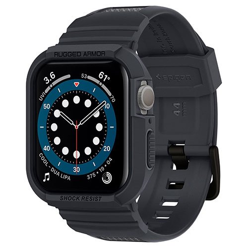 Spigen kryt Rugged Armor Pro pre Apple Watch 4/5/6/7/8/SE 44/45mm - Charcoal Gray