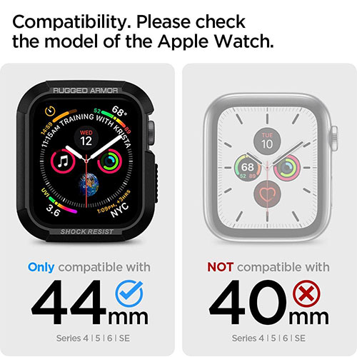 Spigen kryt Rugged Armor Pro pre Apple Watch 4/5/6/7/8/SE 44/45mm - Charcoal Gray