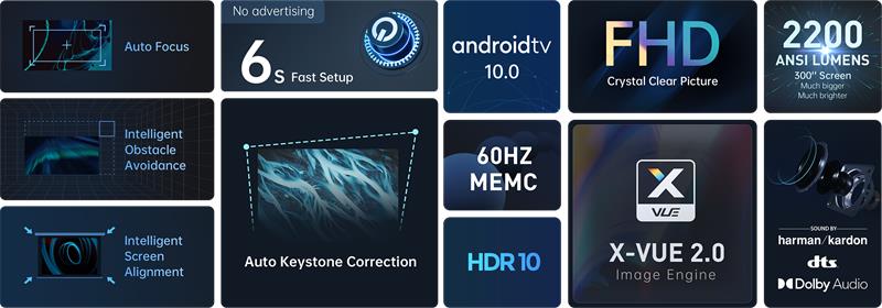 XGIMI Horizon Projektor LED, Full HD (1920x1080), Harman Kardon repro 2x 8W, 2200 ANSI lm