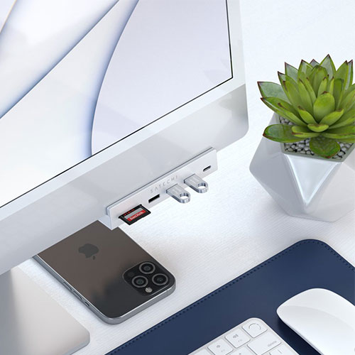 Satechi USB-C Clamp Hub pre 24" iMac 2021 & 2023 - Silver Aluminium