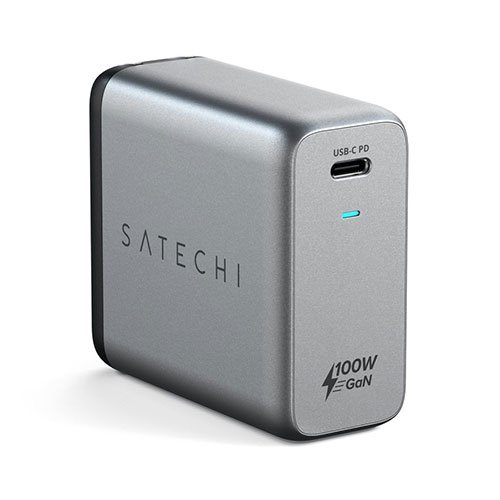 Satechi USB-C PD 100W Wall GaN Charger - Space Gray