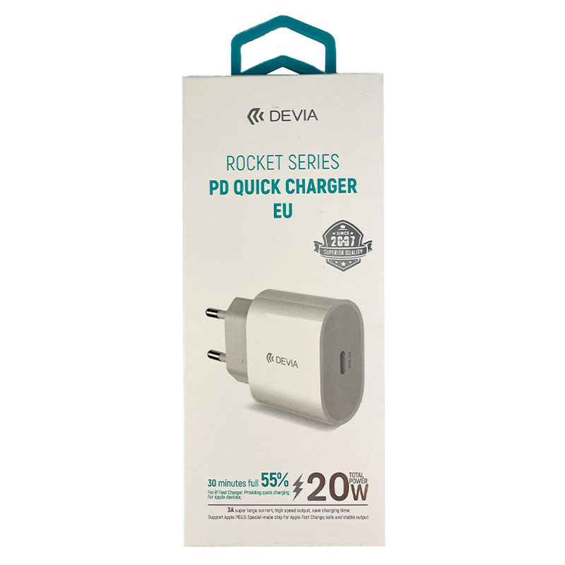 Devia síťová nabíječka Rocket series PD Quick Charger 20W - White
