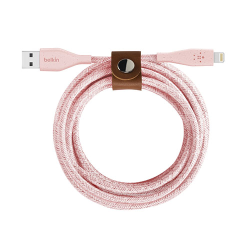Belkin kábel DuraTek Plus USB to Lightning with Strap 1.2m - Pink