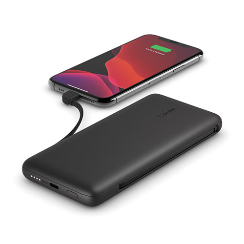 Belkin Boost Charge Plus USB-C Powerbank 10K with Integrated Cables-Black