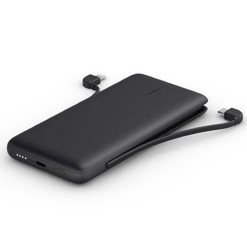 Belkin Boost Charge Plus USB-C Powerbank 10K with Integrated Cables-Black