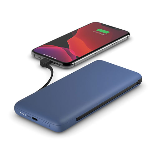 Belkin Boost Charge Plus USB-C Powerbank 10K with Integrated Cables-Blue