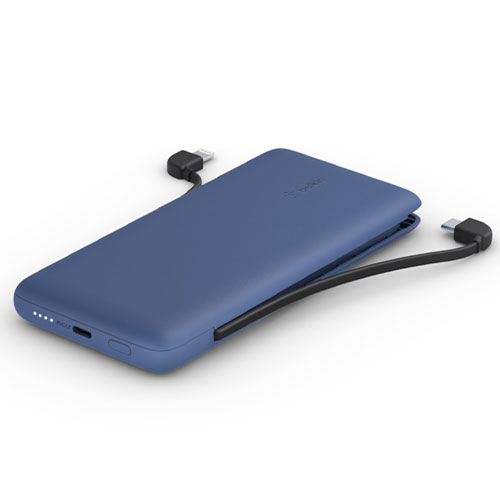 Belkin Boost Charge Plus USB-C Powerbank 10K with Integrated Cables-Blue