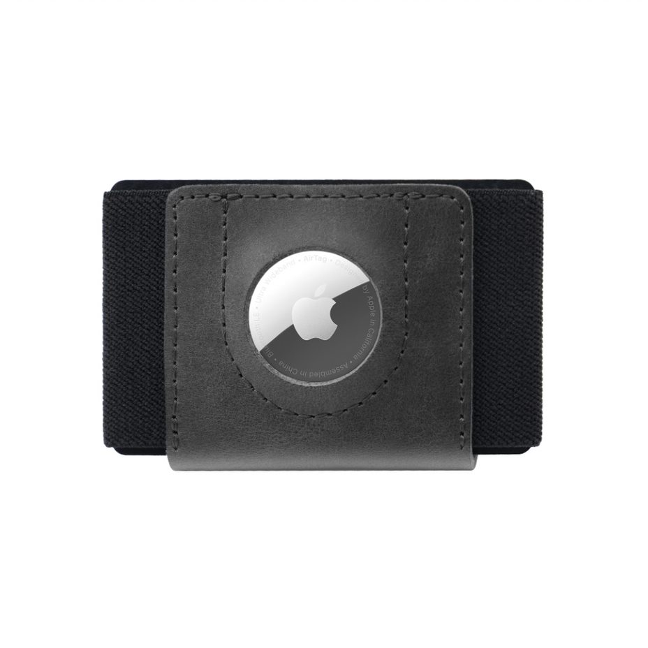 FIXED kožená peněženka Tiny Wallet for Air Tag z pravé hovězí kůže, černá