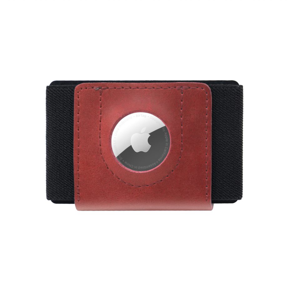 FIXED kožená peněženka Tiny Wallet for Air Tag z pravých hovězí kůže, červená