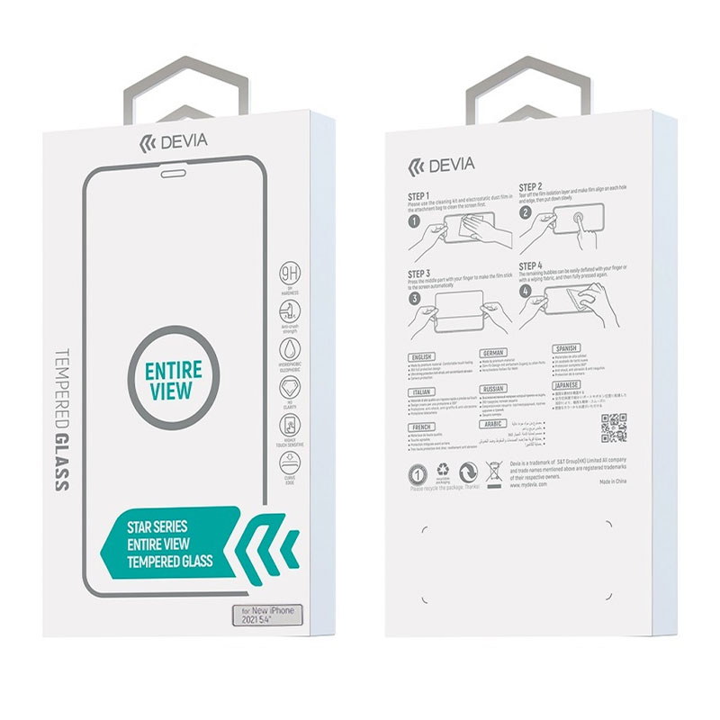 Devia ochranné sklo Star Series Entire View pro iPhone 13 mini - Clear