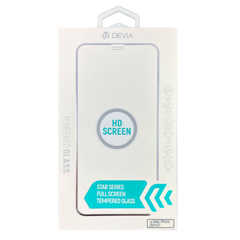 Devia ochranné sklo Star Series Full Screen pre iPhone 13 Pro Max - Black Frame