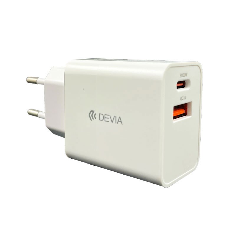 Devia síťová nabíječka Smart series PD&QC Quick Charger 30W - White