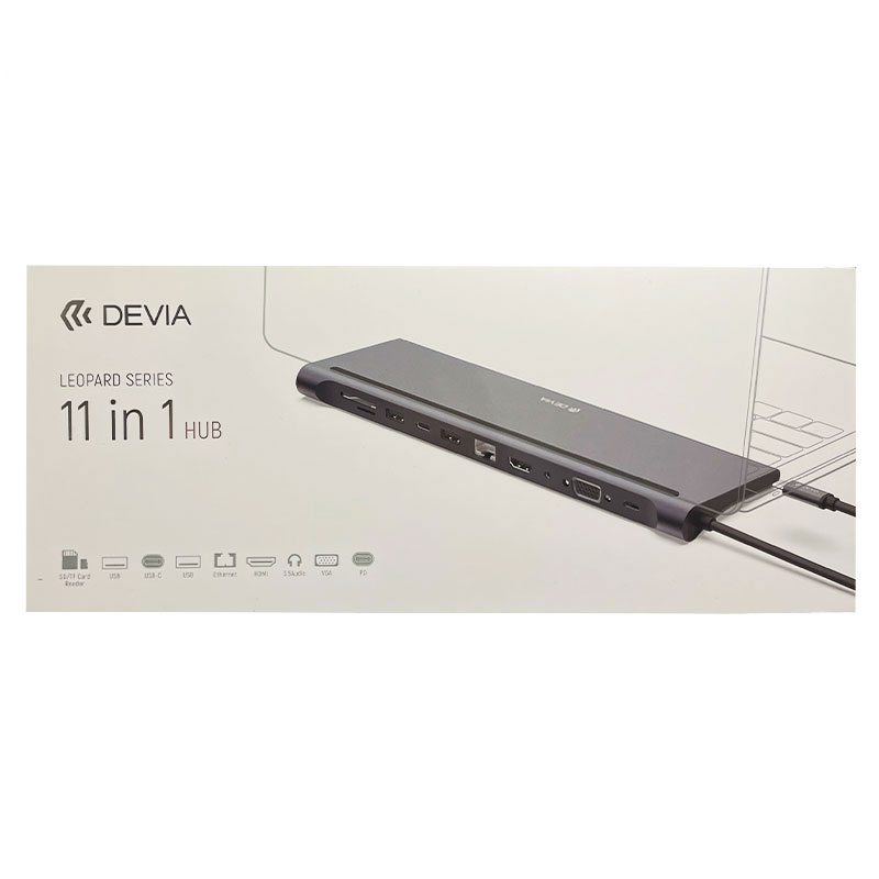 Devia USB-C Hub Leopard řady 11-in-1-Gray