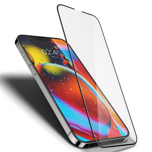 Spigen ochranné sklo GLAS.tR Slim HD pre iPhone 13 Pro Max - Black Frame