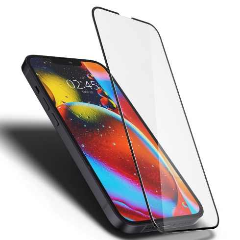 Spigen ochranné sklo GLAS.tR Slim HD pre iPhone 16e/14/13/13 Pro - Black Frame