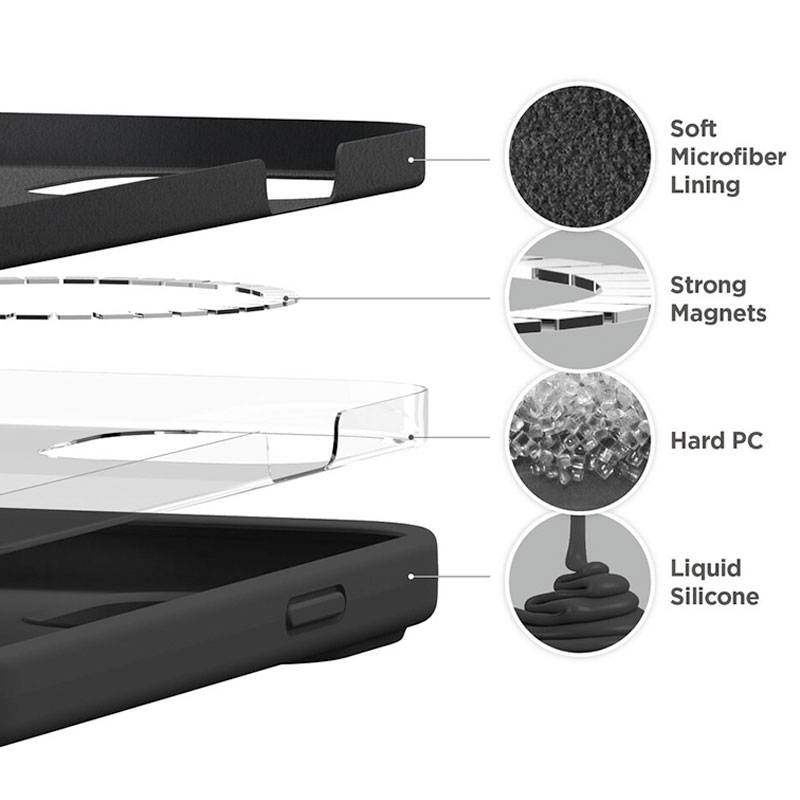 Elago kryt Silicone Case Magsafe pre iPhone 13 - Black