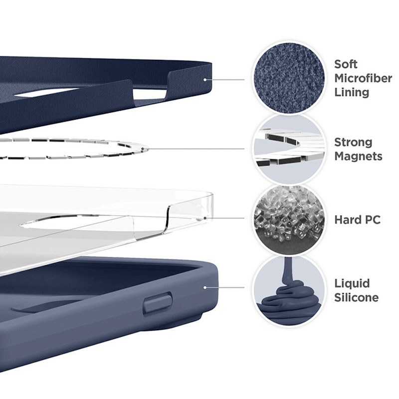 Elago kryt Silicone Case Magsafe pre iPhone 13 - Jean Indigo