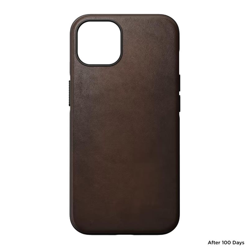 Nomad kryt Modern Leather Case Magsafe pre iPhone 13 - Rustic Brown