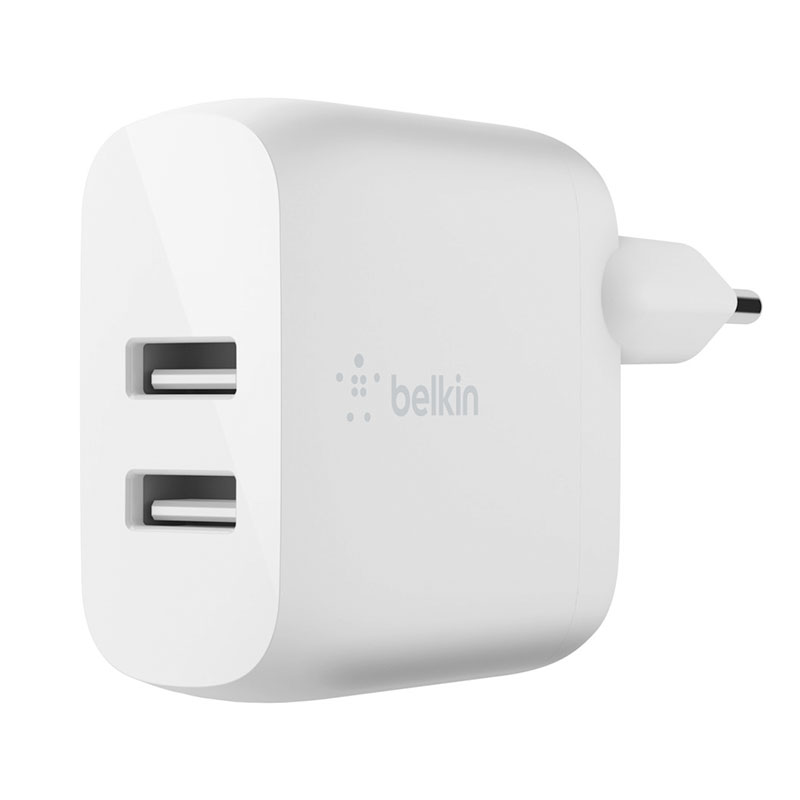 Belkin Boost Charge Dual USB-A Wall Charger 24W + 1m USB/Lightning kábel - White