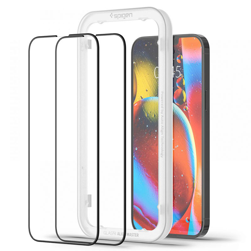Spigen ochranné sklo Glas.tR AlignMaster pre iPhone 14 Plus/|13 Pro Max 2 ks - Black Frame