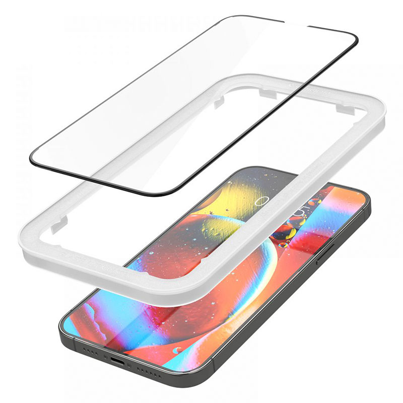 Spigen ochranné sklo Glas.tR AlignMaster pre iPhone 14 Plus/|13 Pro Max 2 ks - Black Frame