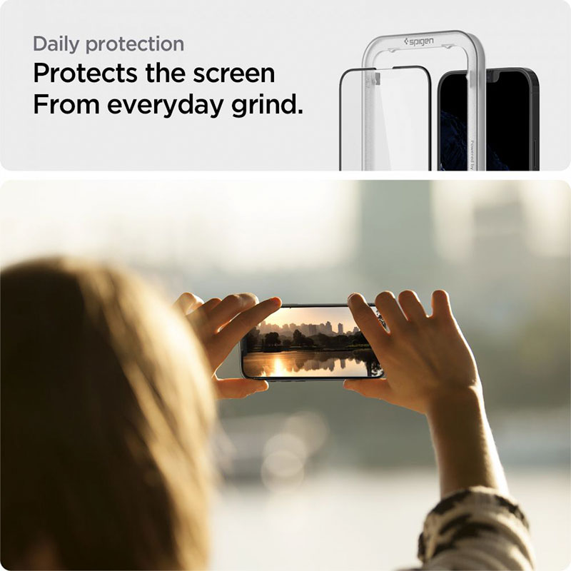 Spigen ochranné sklo Glas.tR AlignMaster pre iPhone 14 Plus/|13 Pro Max 2 ks - Black Frame