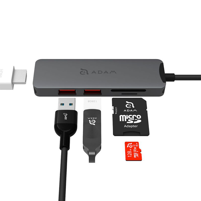 Adam Elements USB-C Casa A05 5-in-1 Hub 4K 60 Hz - Grey