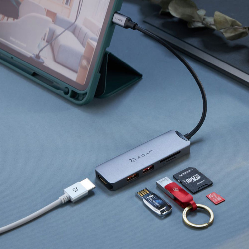 Adam Elements USB-C Casa A05 5-in-1 Hub 4K 60 Hz - Grey