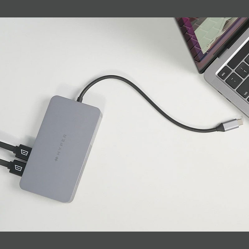 Hyper HyperDrive Dual 4K HDMI 10-in-1 USB-C Hub - Space Gray
