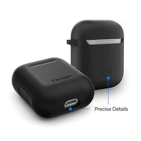 Spigen puzdro Silicone Case pre Apple Airpods 1&2 - Black
